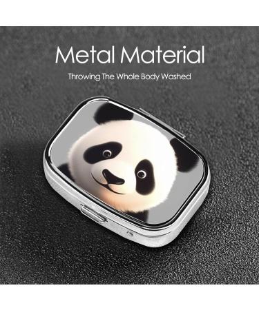 Panda Lovely Head Printing 2 Compartment Small Pill Case - Cute Travel Pill Box Organizer for Purse & Pocket | Perfect Travel Gift - Buy Online on GoSupps.com