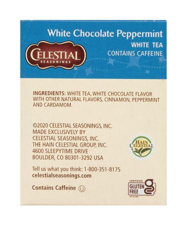 Celestial Seasonings White Chocolate Peppermint White Tea - 20 Tea Bags (Pack of 6) | Caffeinated Herbal Tea Blend - Buy Online on GoSupps.com
