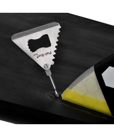 VEBODI Surf Fin Key Tool with 6 FCS Screws | Multi-Functional Surfing Accessory for Surfers | Includes Wax Comb, Scraper, Bottle Opener, and Keychain - Buy Online on GoSupps.com
