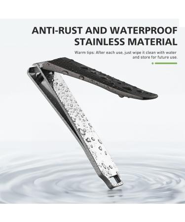 Baluca Upgraded Curved Nail Clipper - Professional Stainless Steel Toenail & Fingernail Cutter for Seniors | Ideal for Thick Nails - Greyish Black - Buy Online on GoSupps.com