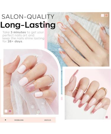 Modelones Gel Nail Polish 6 Colors Nude Pink Summer Glitter Neutral Gel Polish Peaches All Seasons Skin Tones Soak Off Manicure Nail Art Design Salon Starter Kit Home Holiday Gifts for Women Girl Light Pink - Buy Online on GoSupps.com