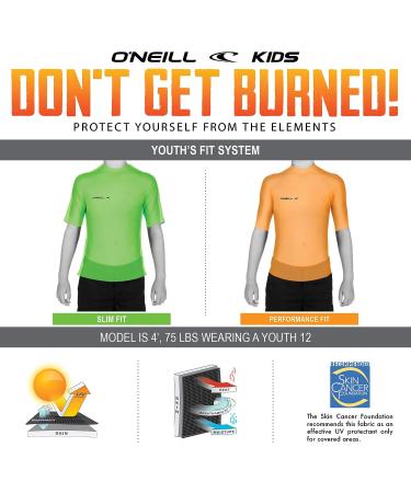 O'Neill Boys' Youth Hybrid Short Sleeve Sun Shirt Cadet Blue 12 | Wetsuits - Buy Online on GoSupps.com