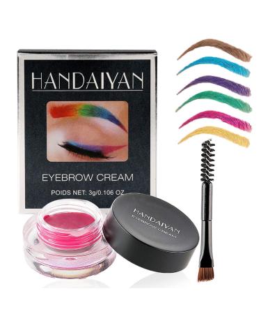 Pink Eyebrow Pomade, Liner and Eyebrow Cream with Brush - Long Lasting Brow Color Gel, Tame & Frane Tinted Eyebrows Enhancers that Fills and Shapes Brows, Buildable Eyebrow Makeup Cosmetics (Pink)