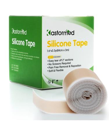 Silicone Tape for Scars, Soft Medical Tape Easy Removal for Keloid Bump Scars, Surgical Scar, Burn Scars, Acne Scars, Tummy Tuck Post Surgery Supplies, 1.6" x 120" Roll 1.6"¡Á120"