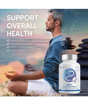 NAD+ 1000MG Resveratrol Boosting Supplement - Enhanced Cellular Energy & Repair - 60 Capsules - Buy Online on GoSupps.com