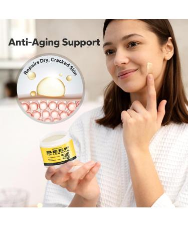 SilkySecret Beef Tallow Balm (2 Oz) Natural Tallow & Honey Blend Nourishing Face & Body Moisturizer for Dry Sensitive Skin Hydrating Skin Balm - Buy Online on GoSupps.com