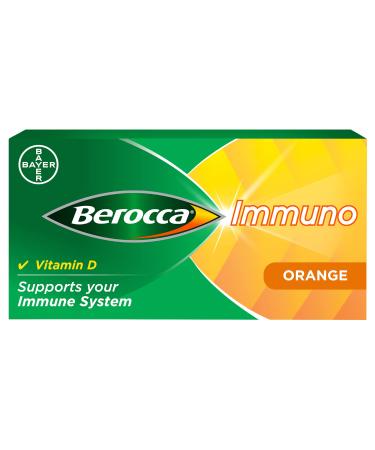 Berocca Immuno Effervescent Tablets 11 Vitamins and Minerals Including Vitamins D C A B9 Zinc and Iron to Help Support Your Immune System and B6 and B12 Support Energy Release Green 30 Tablets