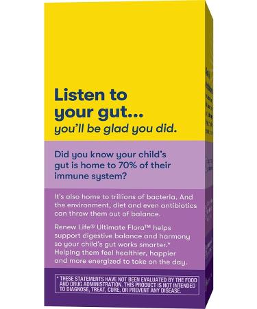 Renew Life Ultimate Flora Kids Probiotic - 1 Billion CFU, Sun-Kissed Orange Flavor, 60 Chewables - Buy Online on GoSupps.com