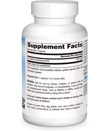 Source Naturals L-Theanine 200 mg - 60 Capsules for Relaxation & Focus - Buy Online on GoSupps.com