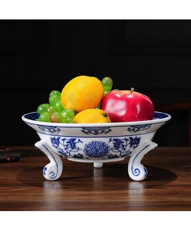 Fruit Basket Fruit Bowl Chinese Style Round Ceramic Fruit Plate Retro Porcelain Fruit Dish Candy Bowl Decorative Kitchen Organizers and Storage (Color : A Size : 21 * 21 * 8.5cm) - Buy Online on GoSupps.com