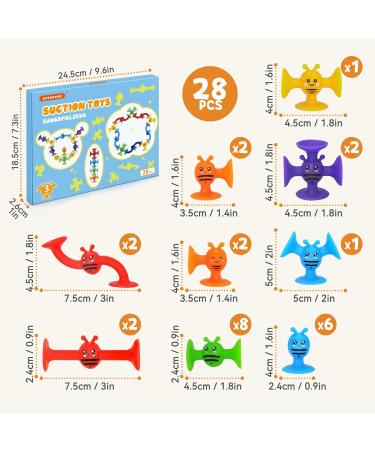 Echocube Suction Toy Set | 28 Silicone Suction Cup Bathing Toys for Kids 3+ | Sensory Play Stress Relief & Travel Toys for Toddlers & Adults - Buy Online on GoSupps.com