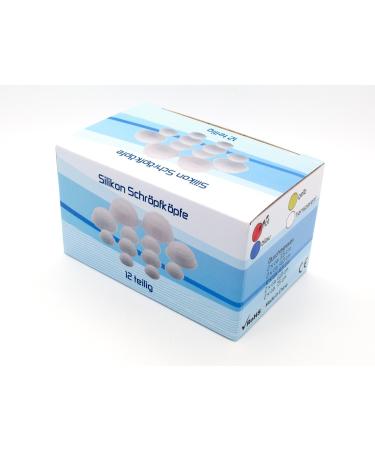 Silicone Cupping Heads Set - 12 Pieces in Various Diameters (Yellow) - Premium Quality for Effective Cupping Therapy - Buy Online on GoSupps.com