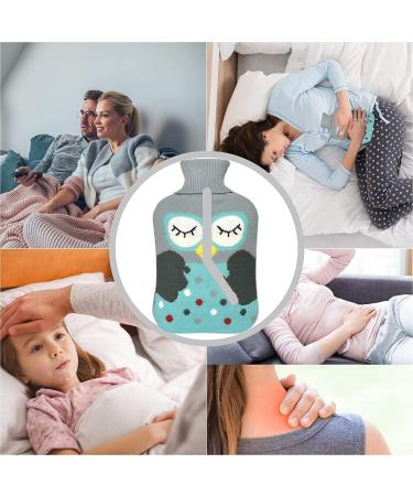Olivialiving 2L Hot Water Bottle for Pain Relief | Heating & Cooling with Cartoon Owl Knitting Cover - Best Heat Cold Therapy - Buy Online on GoSupps.com