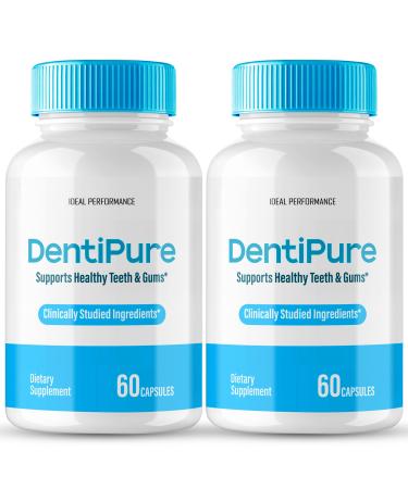 Dentipure Capsules for Healthy Teeth and Gums Dentipure Supplement Pills Advanced Oral Probiotics - All Natural Blend to Support Fresh Breath Denti Pure Oral Health Denti Pure Reviews (2 Pack)