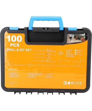 100 Piece Drill Bit Set - Multifunctional Twist Screwdriver Bits Cup Saw Hole Opener Holder Kit with Storage Box for Home Woodworking Use - Buy Online on GoSupps.com