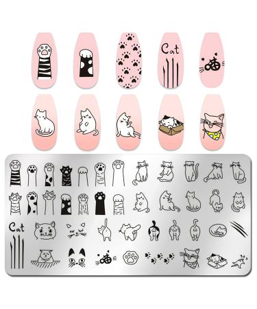 WOKOTO 6Pcs Pets Nail Stamping Plates - Cute Cartoon Animals Nail Stamping Kit for Nail Art Design - Nail Stencils for Cat and Dog Lovers - Buy Online on GoSupps.com