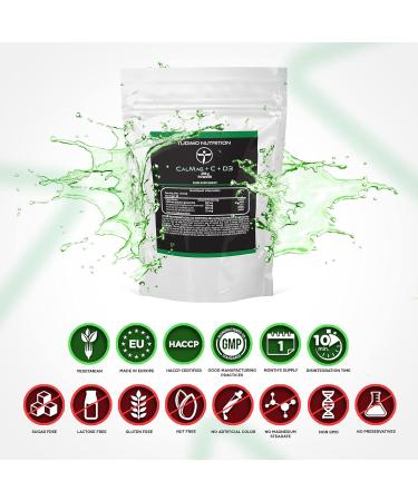Calcium Magnesium Vitamin D Vitamine C - 200g en Poudre Boisson - 400mg Gluconate de Cal 200mg Carbonate de Mag 500mg Vit C Acide L Ascorbique 25mcg D3 Cholecalciferol en Poudre - Buy Online on GoSupps.com