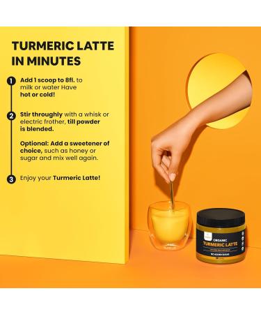 Organic Turmeric Latte Powder USDA Certified No Added Sugar Turmeric Supplement with Ceylon Cinnamon Zealthy Life 45 Servings - Buy Online on GoSupps.com