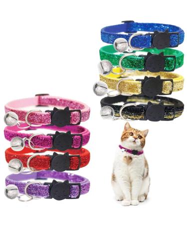 Gentledog-Frosted Cat Collar Adjustable from 7.5 to 12.5 inch with Bell Pet Collar for Cat Puppy and Small Dog Accessories Cat Collars with Bells 8