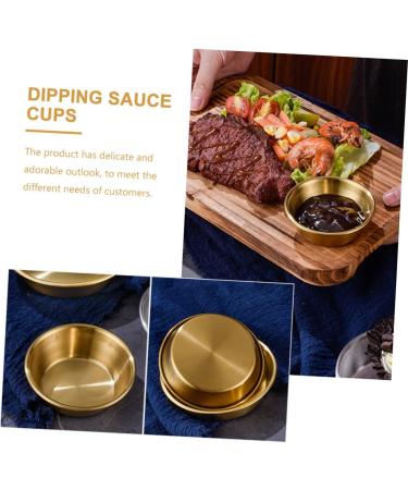 PRETYZOOM 4pcs Seasoning Dish Small Seasoning Plate Individual Teaspoon Rest Metal Portion Cups Dry Fruit Seasoning Bowls Tea Spoons Stainless Household Soy Sauce Stainless Steel - Buy Online on GoSupps.com