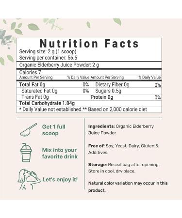 Micro Ingredients Organic European Black Elderberry Juice Powder 4oz - Immune Support, Energy Boost, Vegan Friendly - Cold Pressed & Flash Pasteurized - Buy Online on GoSupps.com