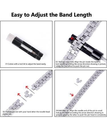 Buy Mvryce Inspire Watch Strap - Adjustable Stainless Steel Bracelet for Inspire/Inspire HR/ACE 2 - Durable Metal Replacement Band in Silver - Buy Online on GoSupps.com