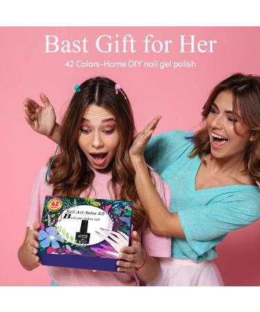 45PCS Gel Nail Polish Kit - 40 Colors Soak Off Gel Nail Set with Base Coat, Glossy & Matte Top Coat - Green Blue Red Pink Nude Collection - Perfect Gifts for Women - 40+5 KIT P - Buy Online on GoSupps.com