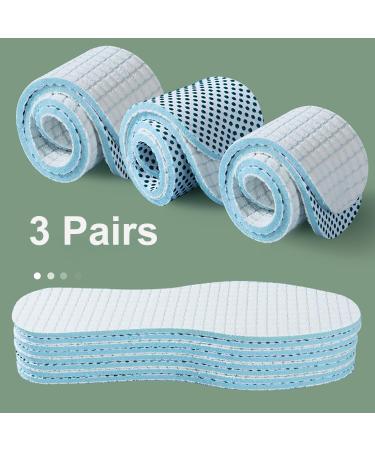 Shop 3 Pair Anti-Slip Cotton Sockless Insoles - Washable Barefoot Inserts for Odor Control | US Women 9 / Men 6 / EU 39 - Buy Online on GoSupps.com