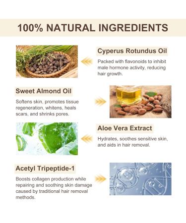 Cyperus Rotundus Oil Natural Nut Grass Cyprus Oil for Reducing Body Hair Growth Smooth Skin & Hairs Removal Moisturizing & Soothing for All Skin Types Hair Removal Solution - 2.02 oz (1) - Buy Online on GoSupps.com