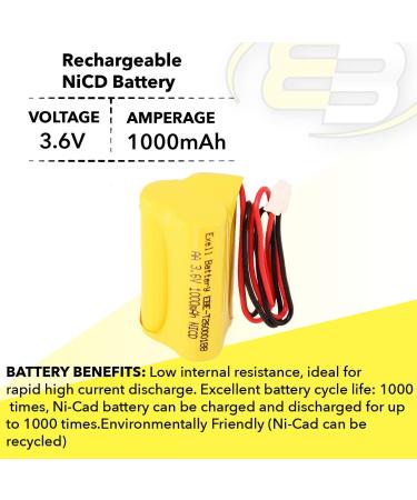 5-Pack Exell 3.6V 1000mAh NiCD Emergency Light Battery - Replaces Lowes 253799 OSA230 Unitech 6200RP & More - Buy Online on GoSupps.com