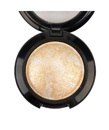 Mallofusa Single Color Baked Eye Shadow Palette Glitter Powder Sunshine Golden CES3809