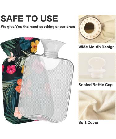 NAANLE Retro Hawaiian Flower Hot Water Bottle | 1L Heat Therapy for Back Pain Relief & Hand/Foot Warmer | Hot & Cold Therapy - Buy Online on GoSupps.com