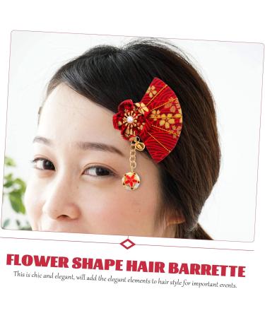 minkissy 2 Pairs flower design hair clips kimono cute sector Cherry blossoms Accessories hairpin Costume clothing kids hair accessories kids barrettes for hair Japan accessories - Buy Online on GoSupps.com