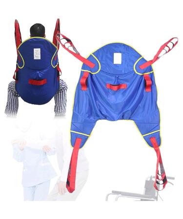 Medical Full Body Patient Lift Sling Reusable Patient Transfer Belt Patient Lifting Hoist Sling with Head Support Divided Leg Shower Sling for Elderly and Disabled (Size : M) Medium