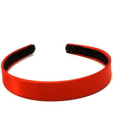 La Peach Fashions Headband 2cm Wide Solid Satin Fabric Beautiful Color Headband Quality (Red)