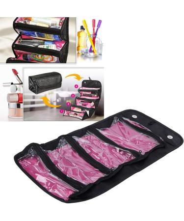 Multifunctional Makeup Brush Pocket - Black Cosmetic Bag with 4 Storage Compartments for Organizers & Brushes | 25 x 13 cm - Buy Online on GoSupps.com