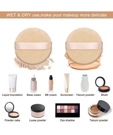 12 Piece Cotton Powder Puff Set - Soft Sponge Velvet Puffs for Loose Body Makeup - Buy Online on GoSupps.com