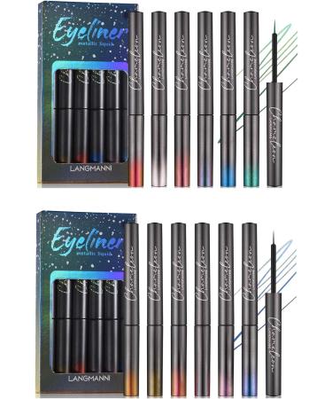 Eye Catching Shimmering Liquid Glitter Eyeliner Collection Colorful Sparklings Eyeliners Waterproof Long Lasting Formula Shimmers Liquid Eyeliner Quick Drying Eyeliner Smudge Proof Eyeliner Eyeshadow B - Buy Online on GoSupps.com