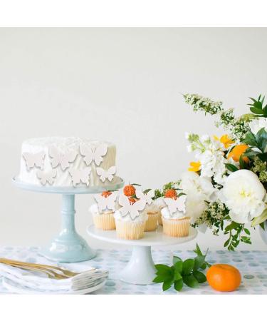 50 Pc Edible Butterflies for Cake Decoration | White Tortendeko Butterflies for Weddings & Birthdays | Perfect Edible Cake Toppers - Buy Online on GoSupps.com