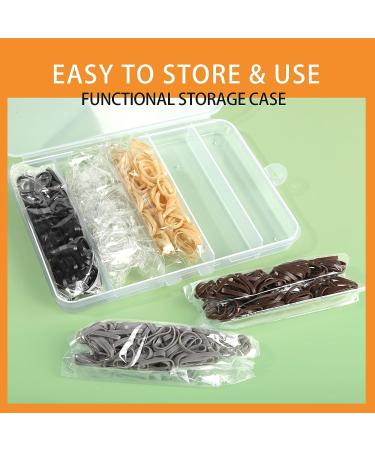 Elastic Hair Bands Set - 600 Mini Rubber Bands with Organizer Box | Soft Small Hair Ties for Kids & Adults | Hair Accessories for Men, Women, Toddler - 5 Neutral Colors - Buy Online on GoSupps.com