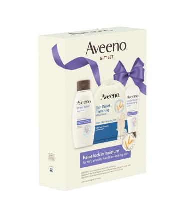 Aveeno Stress Relief Gift Set - Skincare for Sensitive Skin | Soothing Body Wash Moisturizing Lotion & Hand Masks - Buy Online on GoSupps.com