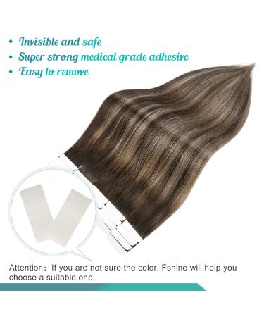 FSHINE Balayage Tape-In Hair Extensions | Real Hair Dark Brown & Medium Brown - 20 Pieces - Buy Online on GoSupps.com