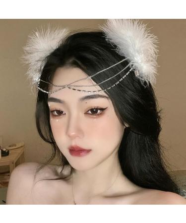 hgnxa Korean Female Hairpin White Side Clip Hair Clips Hairpin Feather Barrettes Headpiece for Women Girls - Buy Online on GoSupps.com