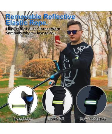BigAlex Forearm Crutches for Adults - Lightweight Adjustable Arm Crutch with Soft Handle and Non-Slip Base - Blue (1 Pair) - Buy Online on GoSupps.com