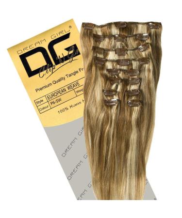 Dreamgirl 18 inch Colour 6/SW Clip On Hair Extensions