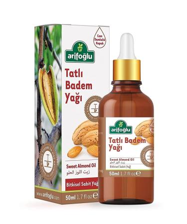 Kenparazzi Arifoglu Sweet Almond Oil 50 ml - Natural Almond Oil Sweet - Ideal for Hair and Body Care