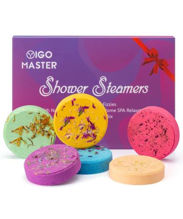 Shower Steamers Shower Bombs Aromatherapy Set of 6  SPA Gifts Stress Relief and Anxiety Relief Items with Essential Oils. Perfect Gifts for Birthday  Mother's Day  Valentine's Day  Easter Day