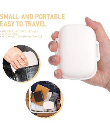 Sibba 1 PC Cute Pill Organizer Box - Weekly & Monthly Medicine Dispenser Portable 8-Grid Container for Travel - Ideal Reminder for Purse & Pocket (White) - Buy Online on GoSupps.com