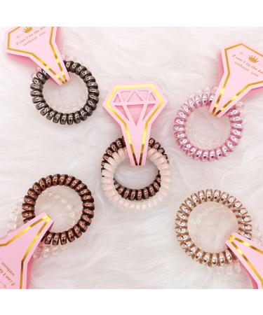 Bridesmaid Spiral Hair Ties - 16 Pieces | Champagne Bridesmaid Proposal Gift Set for Wedding Party Souvenirs & Decorations - Buy Online on GoSupps.com