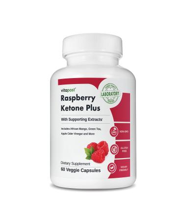 VitaPost Raspberry Ketone Plus with Raspberry Ketones African Mango Green Tea Caffeine Apple Cider Vinegar Kelp and Other Supporting Extracts. 60 Capsules